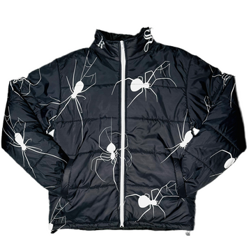 BLACK SPIDER PUFFER JACKET