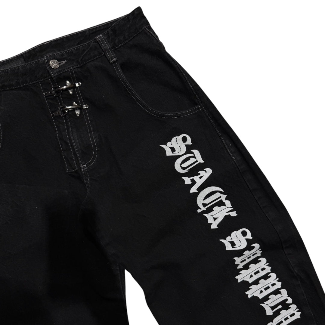 BLACK BARREL DENIM