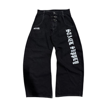BLACK BARREL DENIM