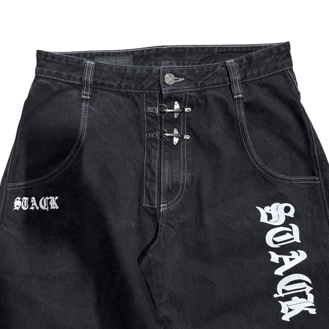 BLACK BARREL DENIM
